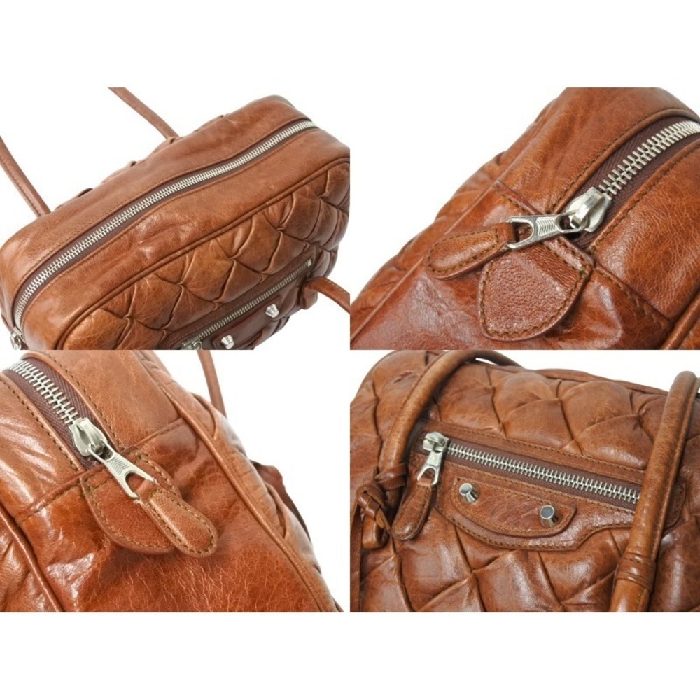 BALENCIAGA Matelasse Sienna Quilted Handbag Brown Goatskin - Picture 5 of 8